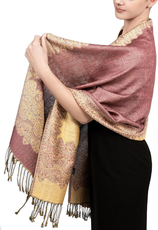 Factories Paisley Pattern Soft Silky Elegant Scarf - Women's Cashmere Shawl with Tassels