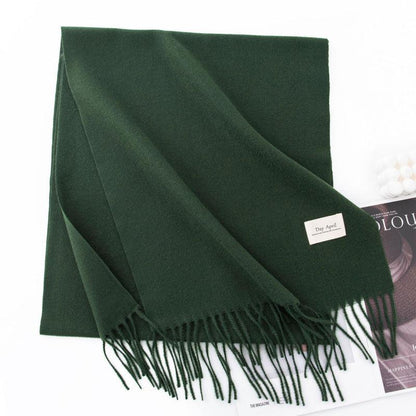 Fall and winter warm Plain scarf &shawl for women Morandi color with Fringed Edges