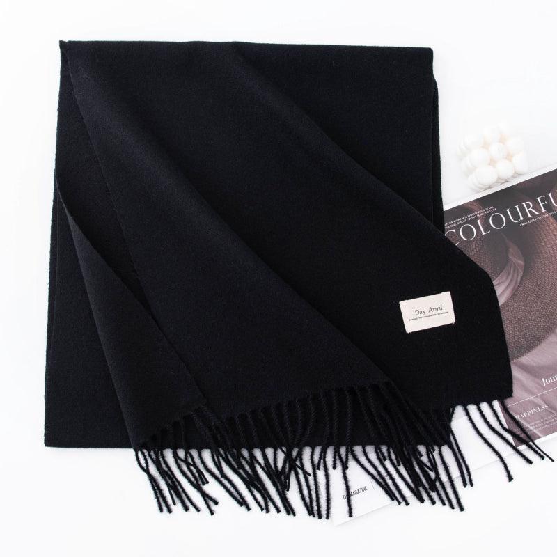 Fall and winter warm Plain scarf &shawl for women Morandi color with Fringed Edges