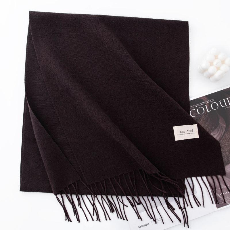 Fall and winter warm Plain scarf &shawl for women Morandi color with Fringed Edges