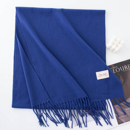 Fall and winter warm Plain scarf &shawl for women Morandi color with Fringed Edges