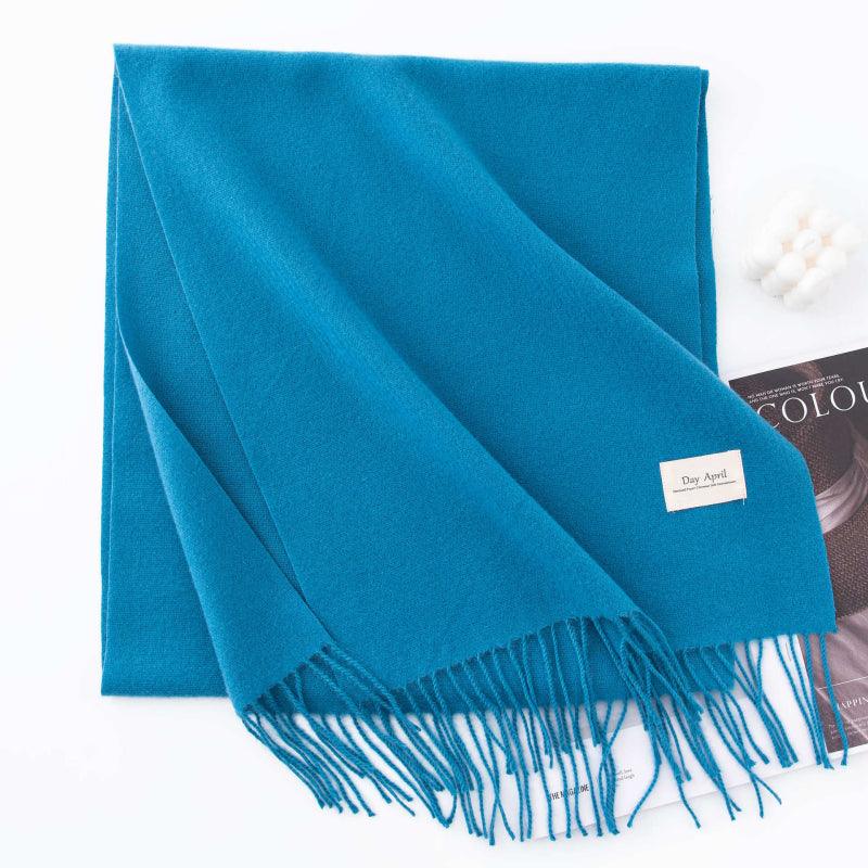 Fall and winter warm Plain scarf &shawl for women Morandi color with Fringed Edges