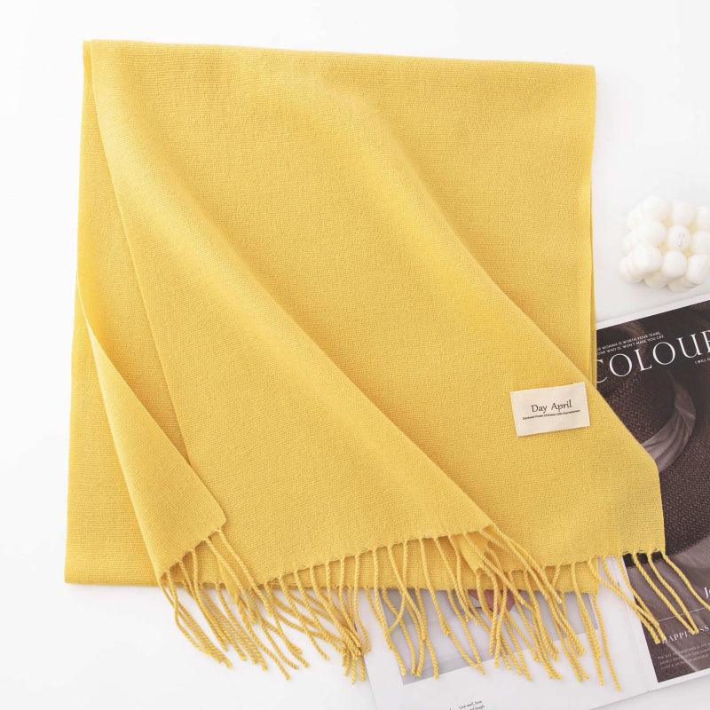 Fall and winter warm Plain scarf &shawl for women Morandi color with Fringed Edges