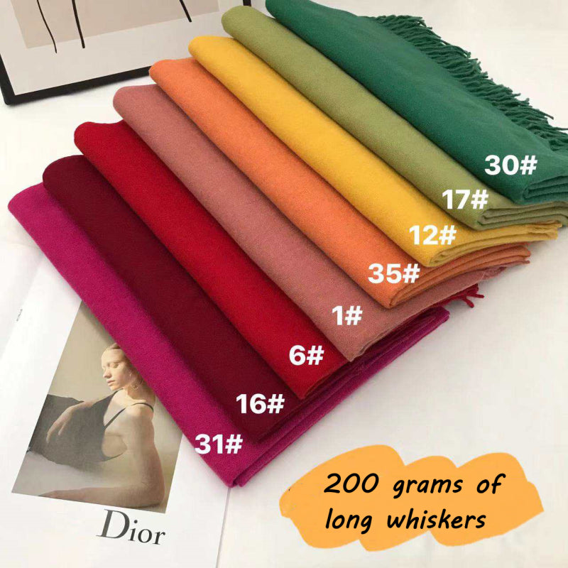 "Classic Thick Unisex cashmere" plain sold color Winter Scarf