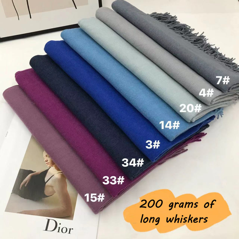 "Classic Thick Unisex cashmere" plain sold color Winter Scarf