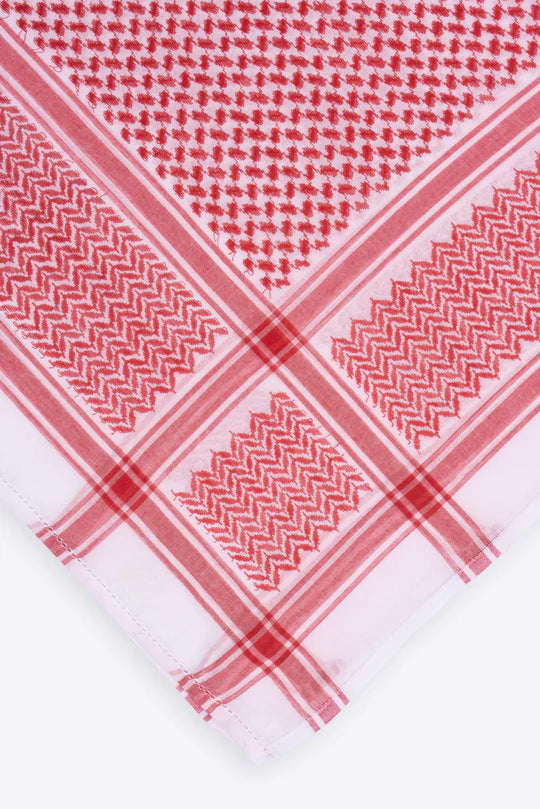 Red and White Shemagh with Hole