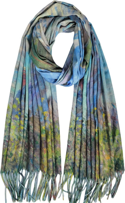 Reversible Soft Cashmere Feel Scarf - Large Shawl Wrap Double-side Art Print OEM