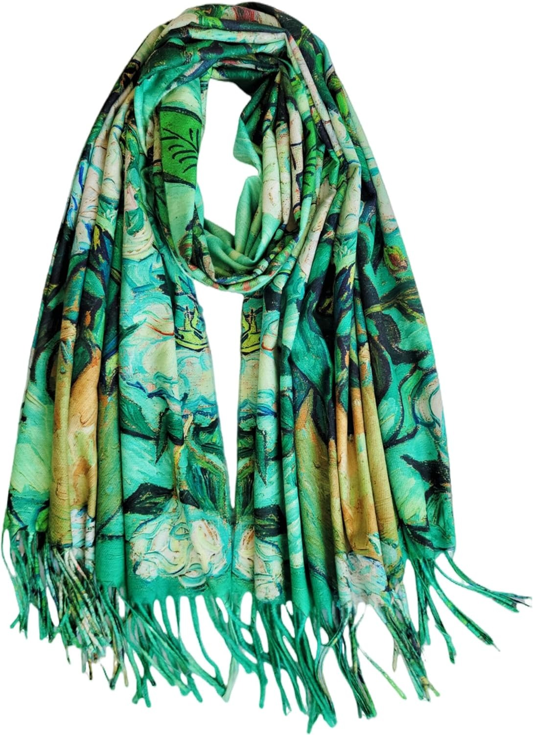 Reversible Soft Cashmere Feel Scarf - Large Shawl Wrap Double-side Art Print OEM