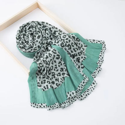 Saudi Arabia Head Covering Leopard Print Hijab Scarf for Sunscreen Women