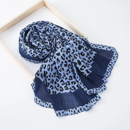 Saudi Arabia Head Covering Leopard Print Hijab Scarf for Sunscreen Women