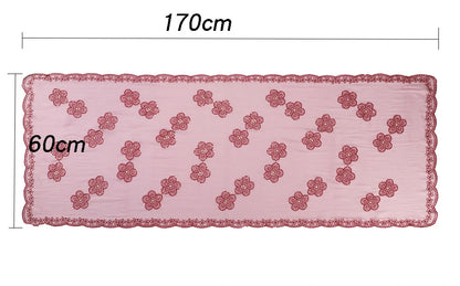 Sequin Embroidered Hijab Scarf Scalloped Lace Edge Muslim Women Elegant Shimmer Shawl