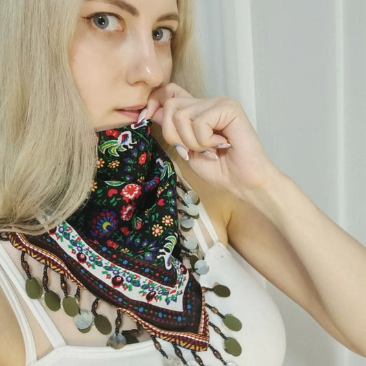 Flower Print Hiphop Headscarf 