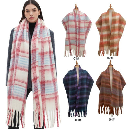 Striped knit scarf