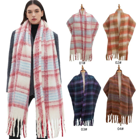 Striped knit scarf