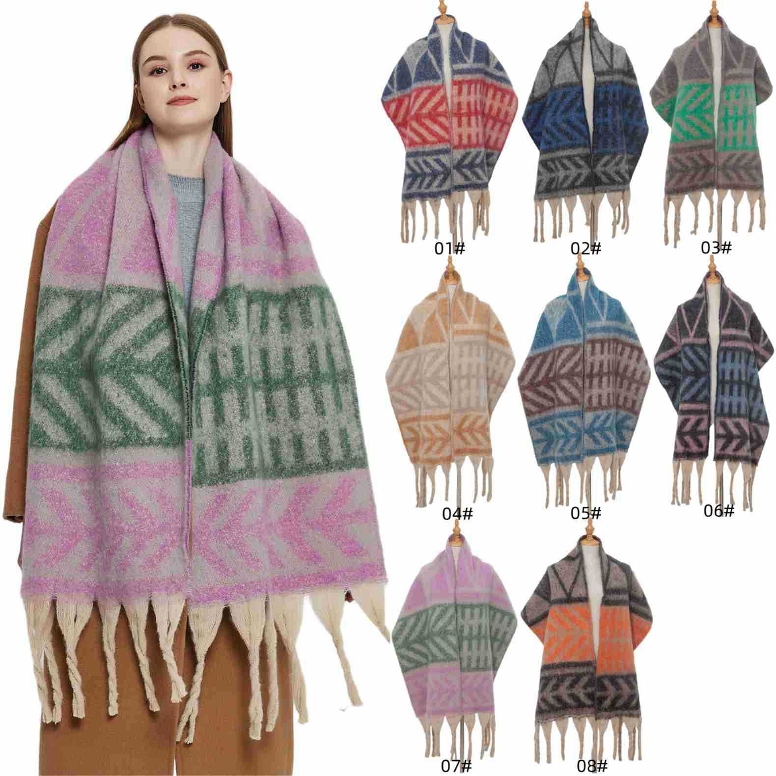 Autumn and winter thickened circle yarn coarse tassel leaves