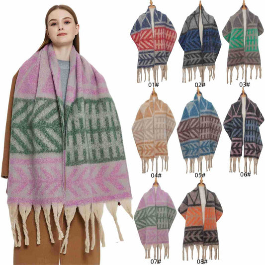 Autumn and winter thickened circle yarn coarse tassel leaves