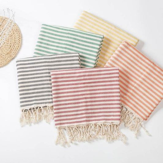 Turkish Cotton Beach Towel with Fringe