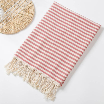 Turkish Cotton Beach Towel with Fringe