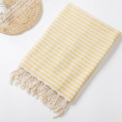 Turkish Cotton Beach Towel with Fringe