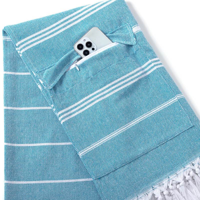 Online wholesale Quick dry Turkish Hammam beach towel with invisible zipper