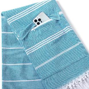 Hammam Beach Towel with Hidden Zipper