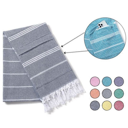 Online wholesale Quick dry Turkish Hammam beach towel with invisible zipper