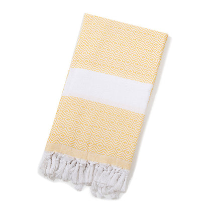 Beach Towel Supplier Turkish Fringe Diamond bath Towel - jacquard diamond shape