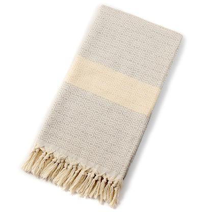 Beach Towel Supplier Turkish Fringe Diamond bath Towel - jacquard diamond shape