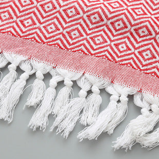 Beach Towel Supplier Turkish Fringe Diamond bath Towel - jacquard diamond shape