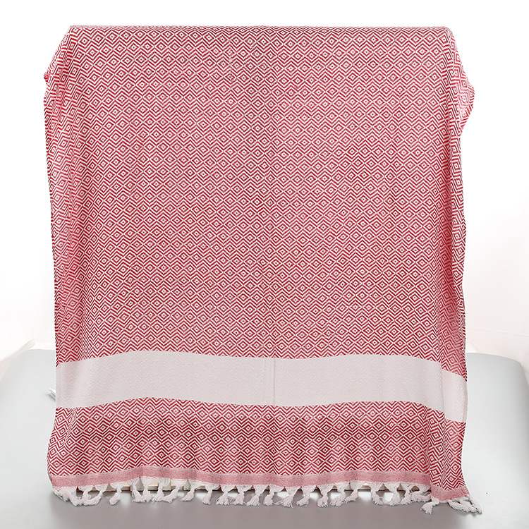 Beach Towel Supplier Turkish Fringe Diamond bath Towel - jacquard diamond shape