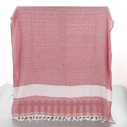 Beach Towel Supplier Turkish Fringe Diamond bath Towel - jacquard diamond shape