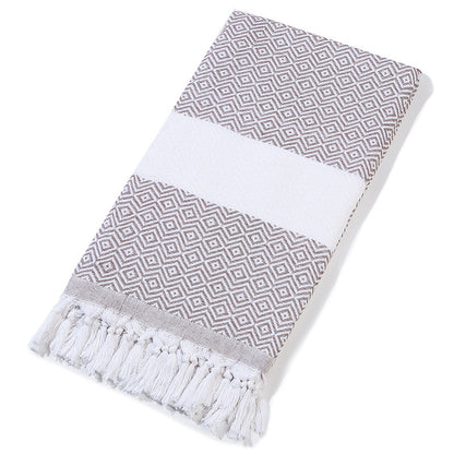 Beach Towel Supplier Turkish Fringe Diamond bath Towel - jacquard diamond shape