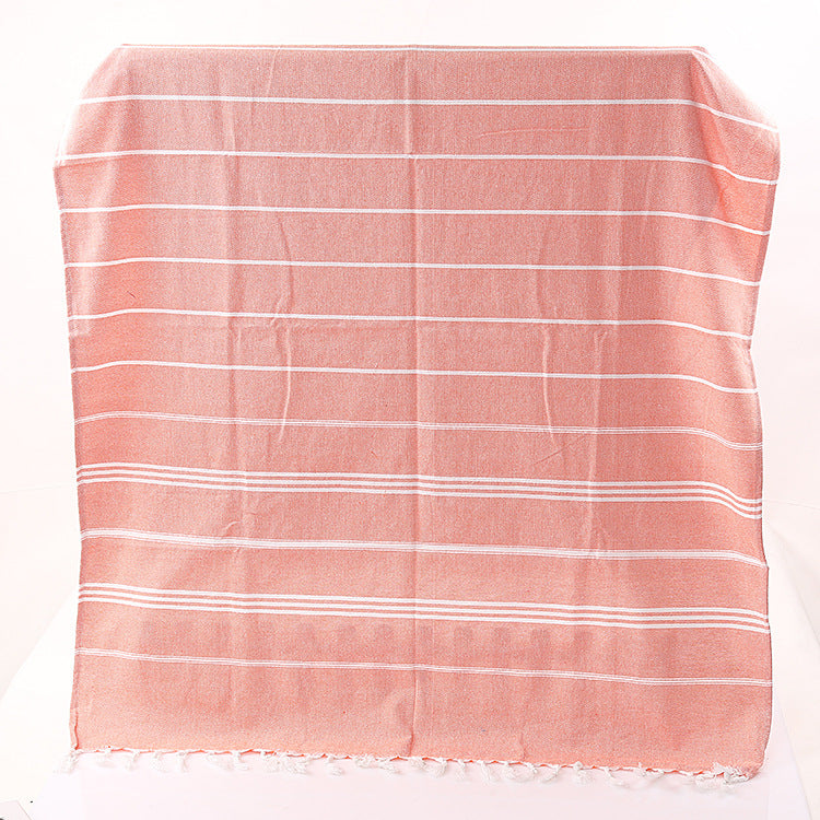 Wholesale customized cotton striped fringe Turkish sand free beach towel