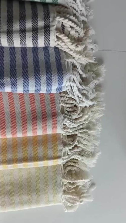 "Custom Soft cotton Turkish fringe beach towel "-Hammam towel