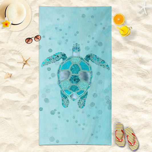 Customized Quick Dry anti sand Microfiber Beach Towel sea turtle