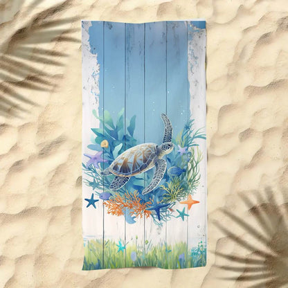 Customized Quick Dry anti sand Microfiber Beach Towel sea turtle