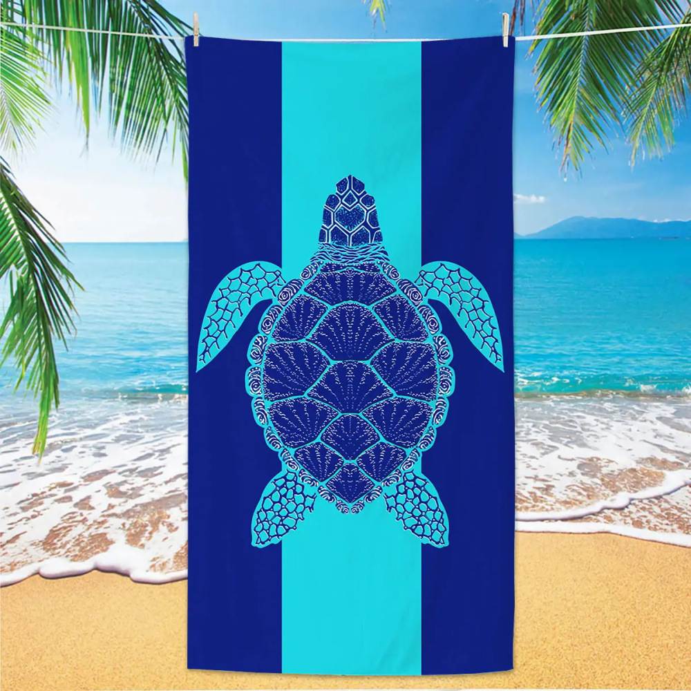 Customized Quick Dry anti sand Microfiber Beach Towel sea turtle