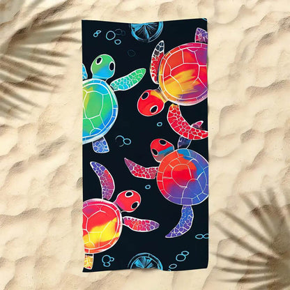 Customized Quick Dry anti sand Microfiber Beach Towel sea turtle