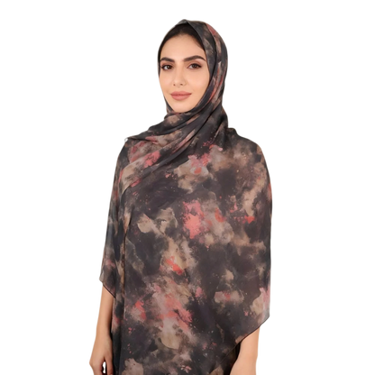 Wholesale Abstract Marble Print Lightweight Chiffon Hijab Scarf