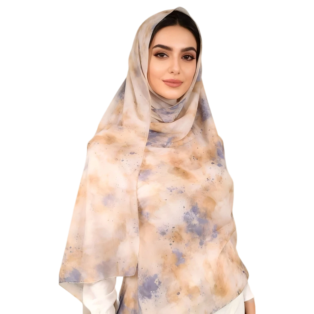 Wholesale Abstract Marble Print Lightweight Chiffon Hijab Scarf