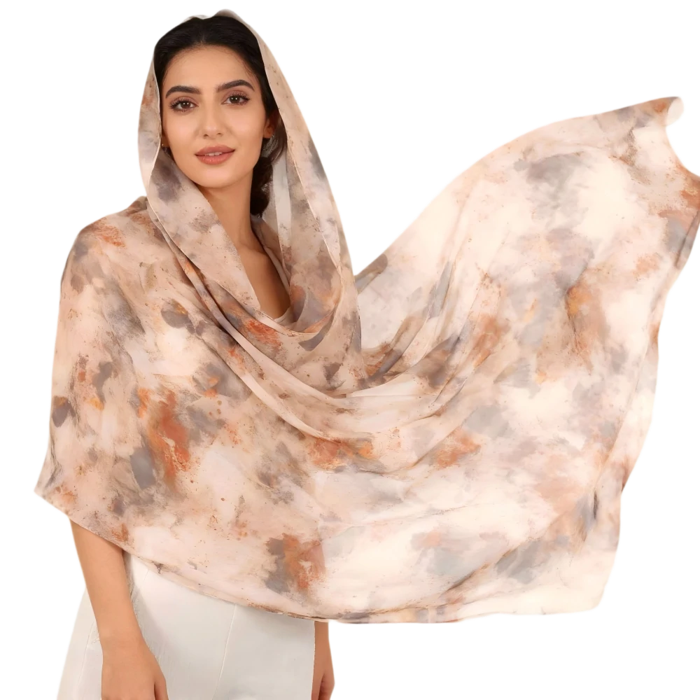 Wholesale Abstract Marble Print Lightweight Chiffon Hijab Scarf
