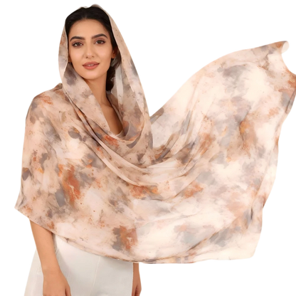 Wholesale Abstract Marble Print Lightweight Chiffon Hijab Scarf