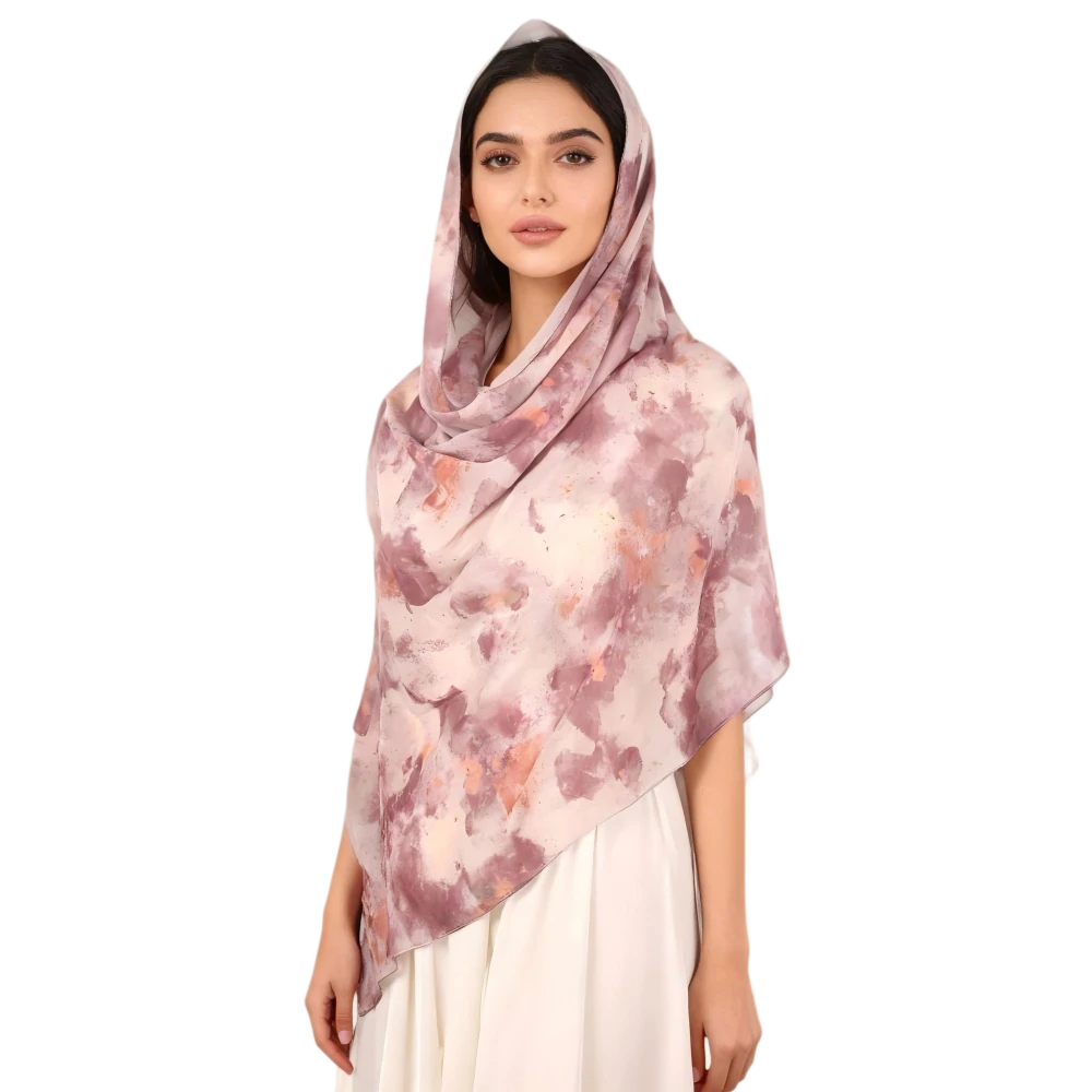 Wholesale Abstract Marble Print Lightweight Chiffon Hijab Scarf