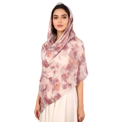 Wholesale Abstract Marble Print Lightweight Chiffon Hijab Scarf
