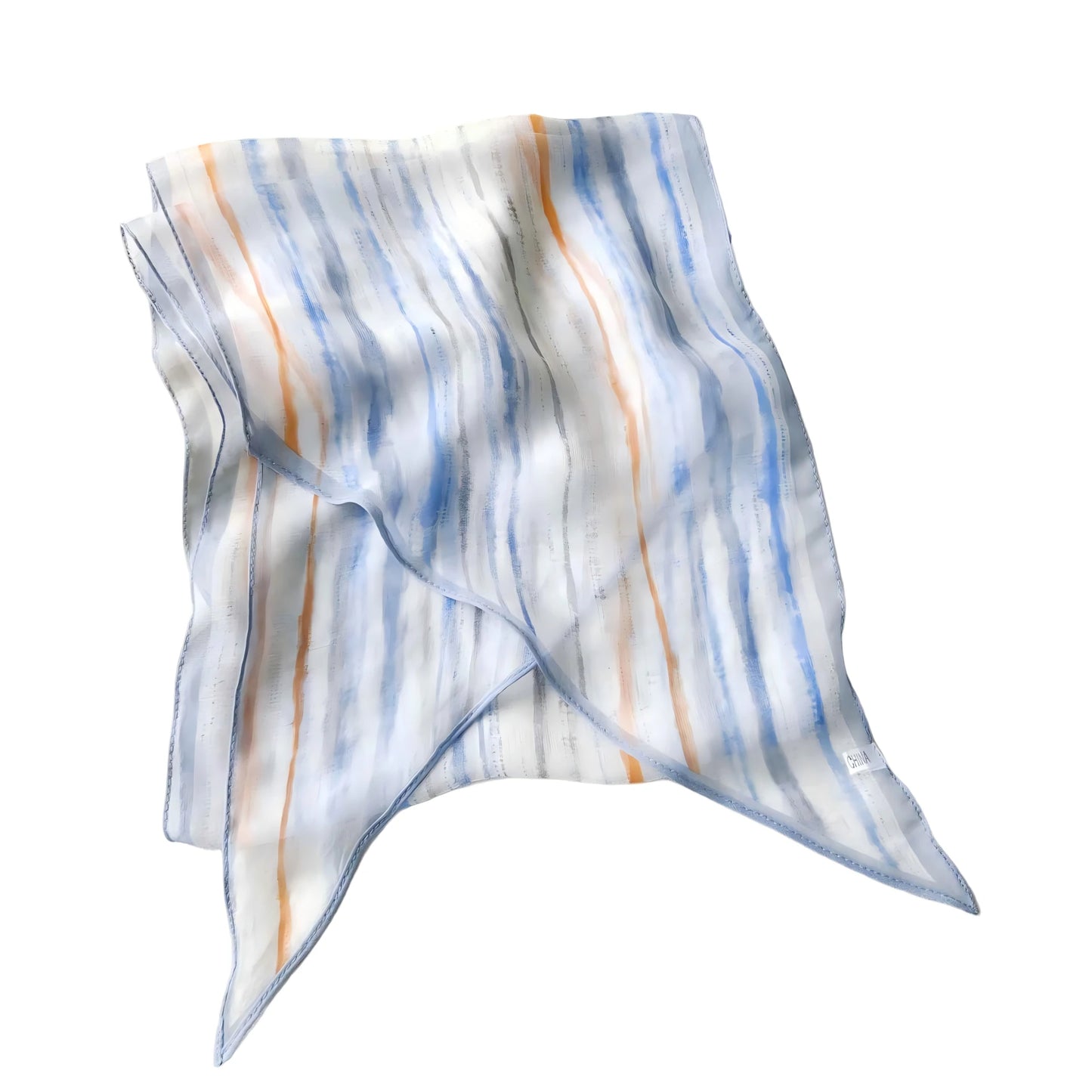 Wholesale Abstract Watercolor Brushstroke Chiffon Scarf with Pointed Ends