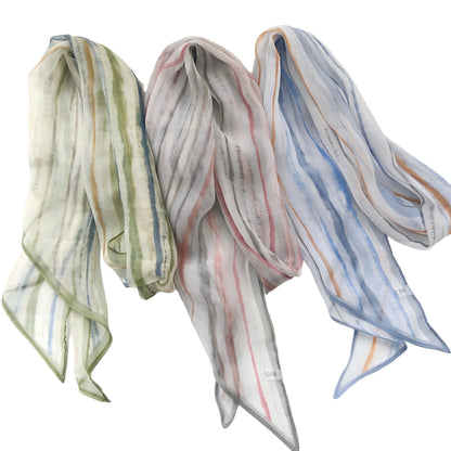 Wholesale Abstract Watercolor Brushstroke Chiffon Scarf with Pointed Ends