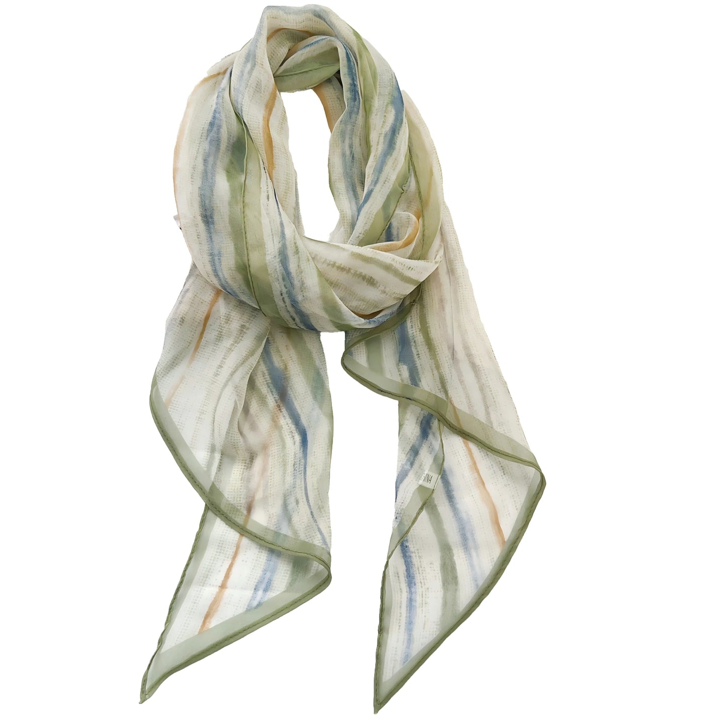 Wholesale Abstract Watercolor Brushstroke Chiffon Scarf with Pointed Ends
