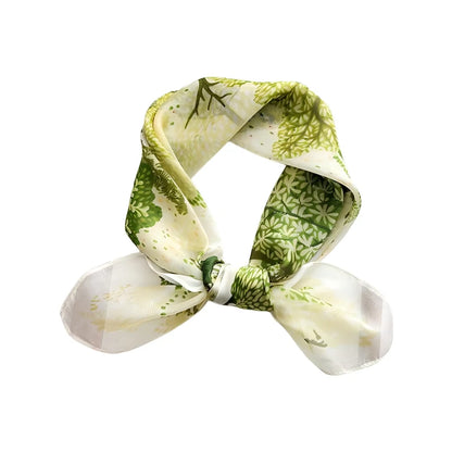 Wholesale Artistic Landscape Print Square Scarf Women Elegant Tree Design
