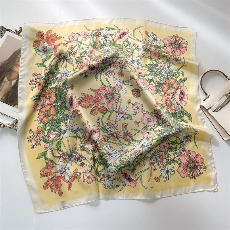 Yellow Babushka handkerchief