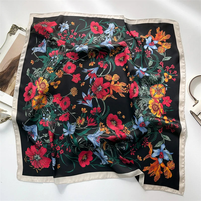 Black Babushka handkerchief